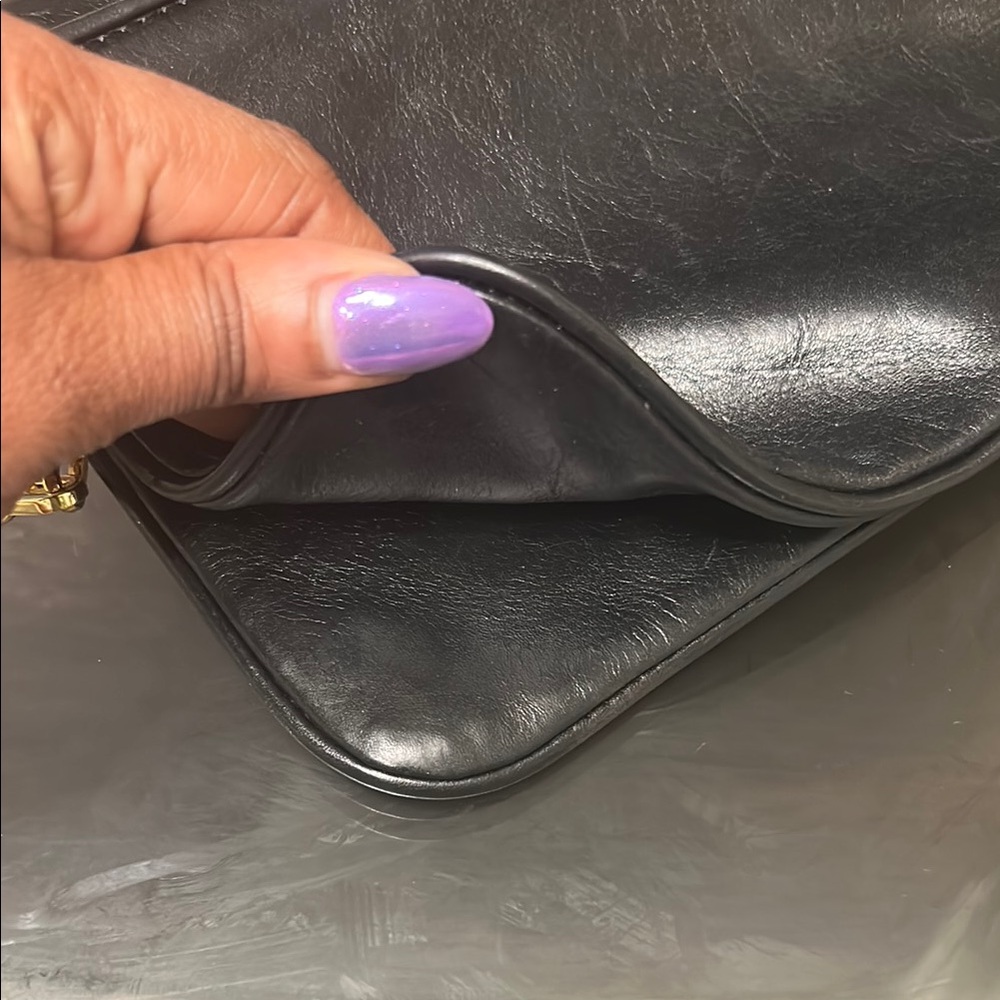 Tory Burch Black and Gold Briefcase clutch with Structured Design - Picture 8 of 16